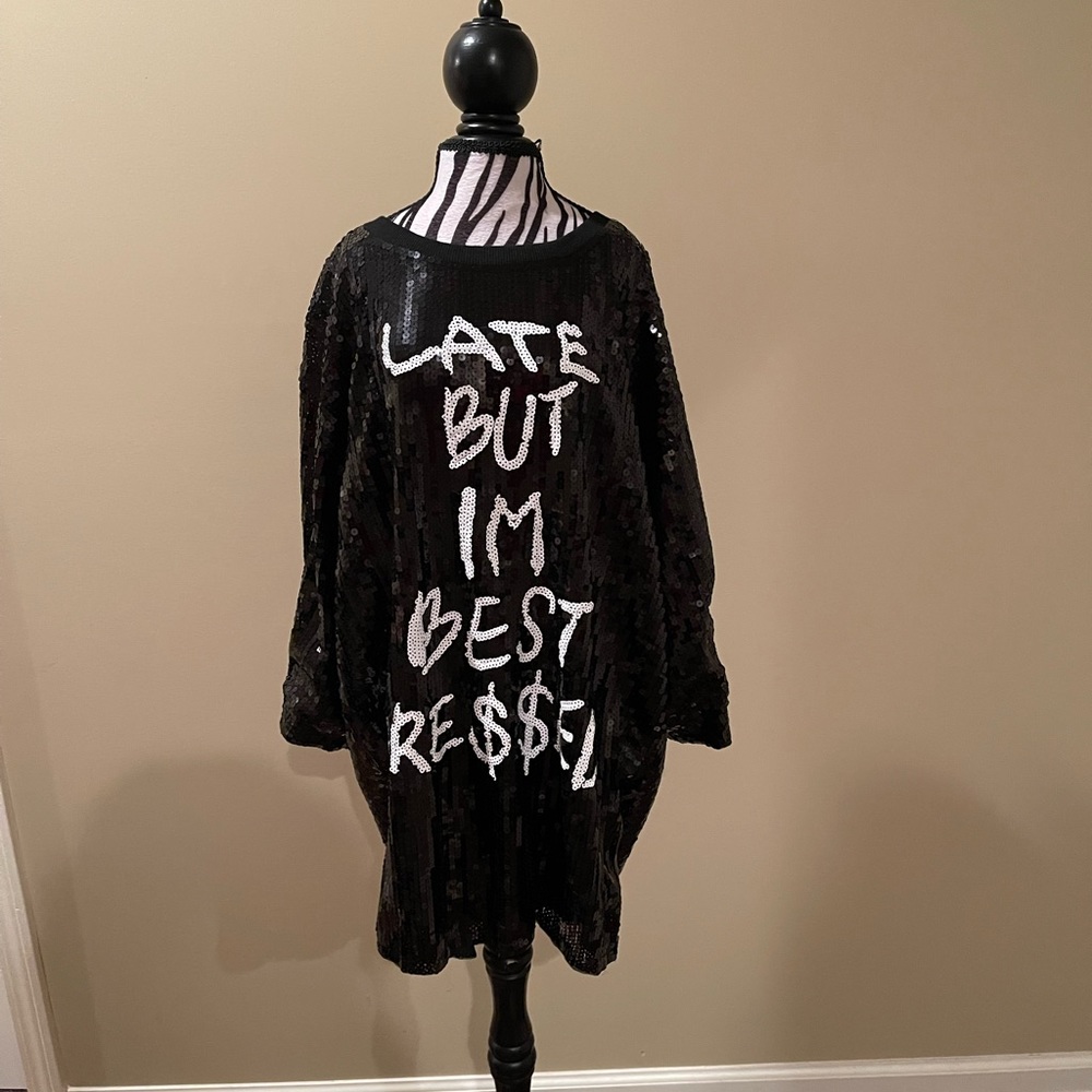 Sequin Statement Shirt Dress